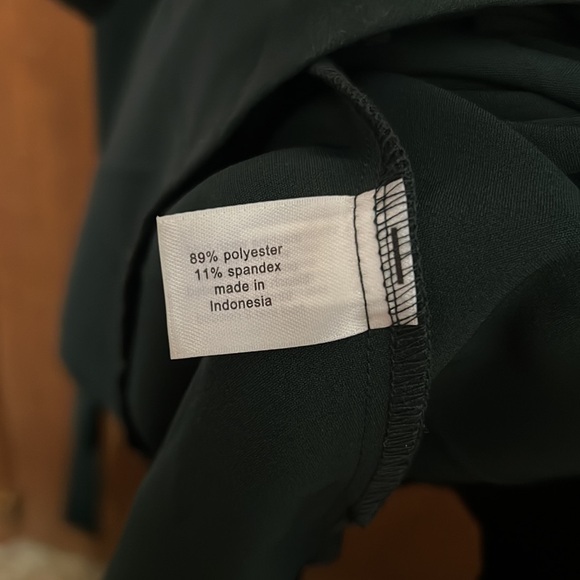 EUC Lane Bryant Classic VNeck Dark Green Dress WITH POCKETS Size 28 - Picture 5 of 5